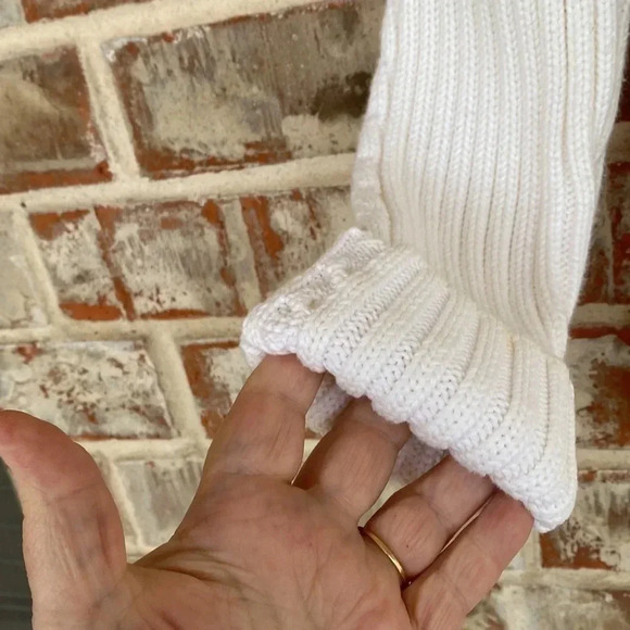 Woods & Gray Cream Cable Ribbed Raglan Zipper Sweater - Picture 6 of 8